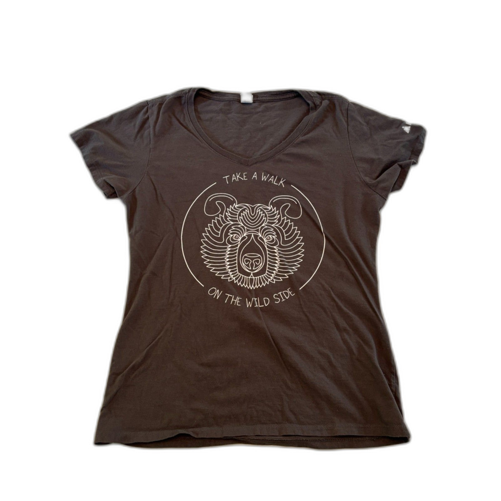 Port & Company Grey Animal Graphic T Shirt size medium (women)